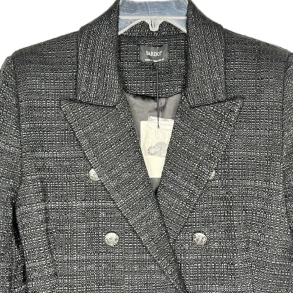 Bardot Ciara Tone on Tone Stripe Blazer - Black - 10L - Picture 4 of 16